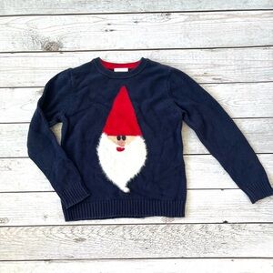 Hanna Andersson Navy Red Santa Gnome Sweater